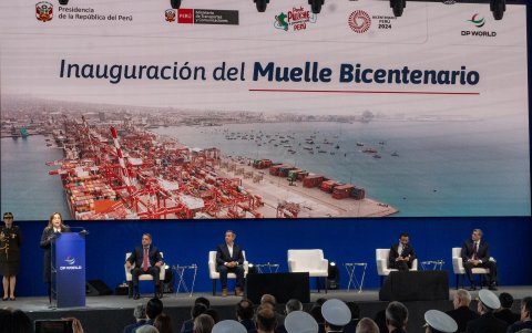 Inauguración. La presidenta Dina Boluarte estuvo presente en el evento.