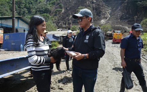Algunas mascotas esperaban dentro de las casas destruidas de sus dueños. Brigadas dieron atención a los animales que estaban con sus dueños.