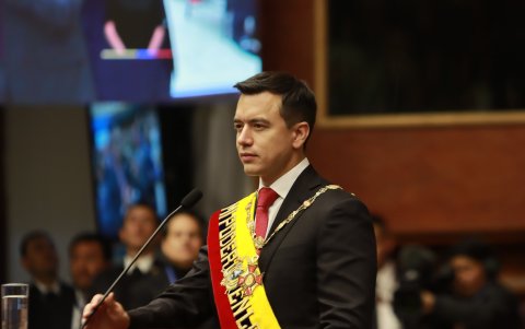 En su posesión, el presidente Daniel Noboa señaló estar en contra de la polarización y trabajar por la unidad de Ecuador.