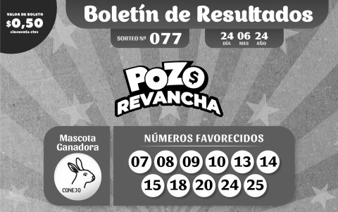 BOLETIN POZO 1090, REVANCHA 77 - LUNES 24 DE JUNIO 2024