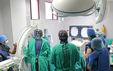Imagen referencial de profesionales en procesos médicos .