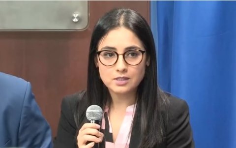 La viceministra de Economía, María Cristina Avilés, en rueda de prensa, en días pasados.