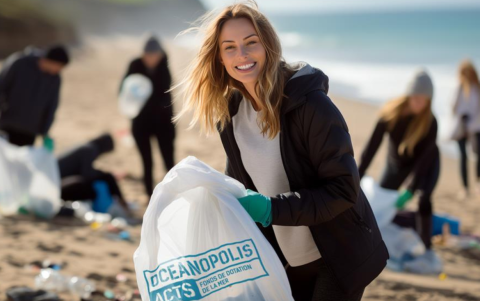 Imagen facilitada de la 'influencer' digital francesa Anne Kerdi, embajadora de Oceanópolis, un fondo para la conservación y preservación de los océanos en la Bretaña francesa. El certamen Miss Inteligencia Artificial.