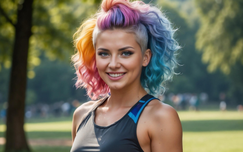 Imagen facilitada de la 'influencer' digital rumana Aiyana Rainbow ,una aliada del movimiento LGTBI.