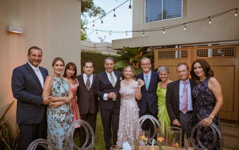 Carlos Cabanilla, Carolina de Cabanilla, Eliana de Carvajal, Joaquín Carvajal, los novios, Arturo Coka, Lorena Borja, Luis Ceballos y Lucía de Ceballos.