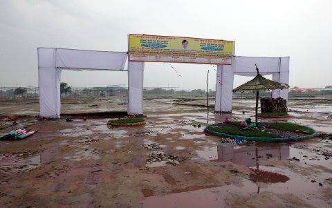 La escena después de una estampida en Hathras, Uttar Pradesh, India, 3 de julio de 2024.