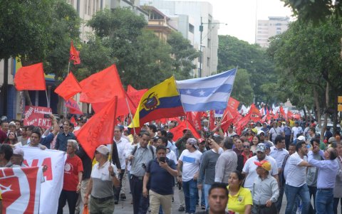 Los manifestantes se han congregado en el centro de Guayaquil