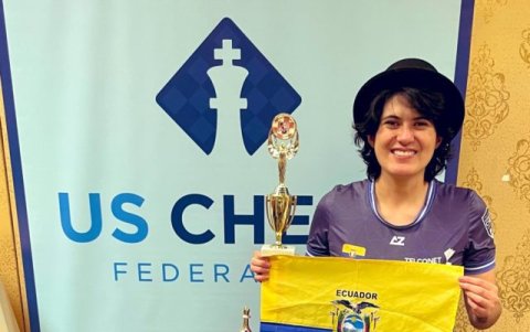 Carla como campeona del U.S. Women's Open de Ajedrez en Las Vegas, EE.UU.