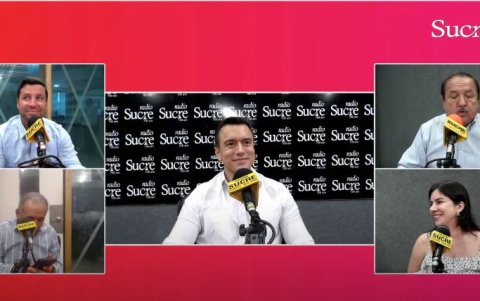 Captura de pantalla de enlace radial en el que participó Daniel Noboa, en Guayaquil.