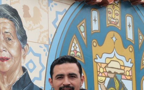 David Morocho, nieto de Dolores Silva, en el restaurante.