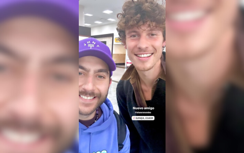Tres Dedos se encontró a Shawn Mendes en el aeropuerto de Guayaquil.