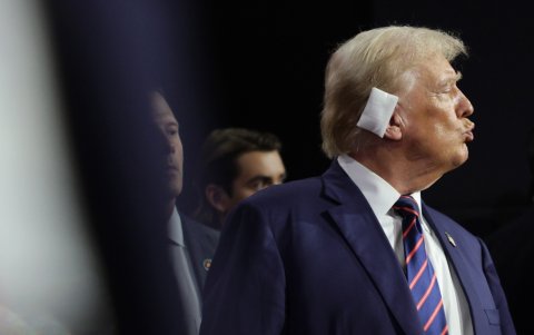 El expresidente de Estados Unidos Donald Trump durante la Convención Nacional Republicana.