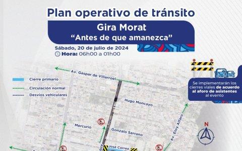 Estas son las vías y rutas alternas durante el concierto de Morat en el Estadio Olímpico Atahualpa