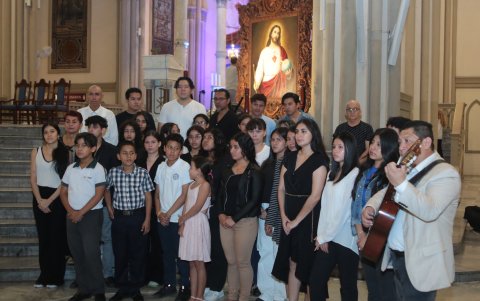Los alumnos de la Escuela del Pasillo Nicasio Safadi.