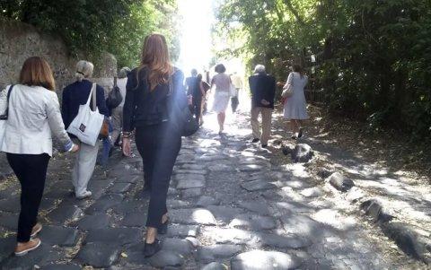 La vía Apia, en Italia, fue declarada como Patrimonio de la Humanidad por la Unesco.