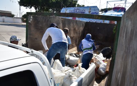 En el lugar se retiraron los sacos.