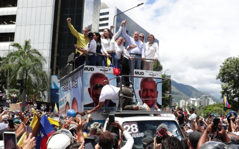 Caracas. La “asamblea ciudadana” convocada por María Corina Machado tuvo una concurrencia masiva y se caracterizó por su actitud pacífica.