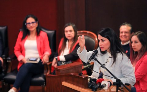 La presidenta de la Revolución Ciudadana, Luisa González.