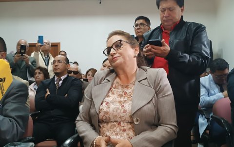 Figura. Rosa Argudo, secretaria general del SinduoIESS, compareció ante los cinco asambleístas de Azuay, el 25 de junio de 2024; sin embargo, no entregó ningún tipo de información solicitada.