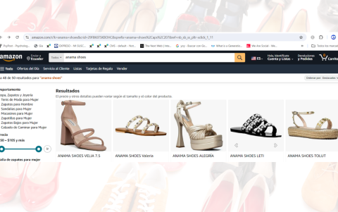 Parte del calzado en venta por Amazon.