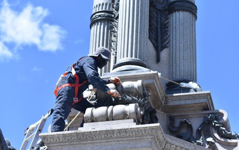 Los trabajos en el monumento a la Independencia tomarán cuatro meses.