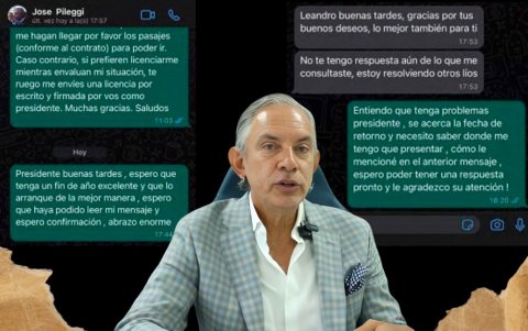 La conversación entre Leandro Vega y el presidente de Emelec, José Pileggi.