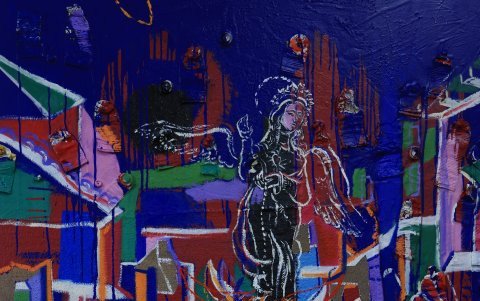 En su obra, los iconos nacionales y quiteños no faltan, pues a ellos siempre retorna.