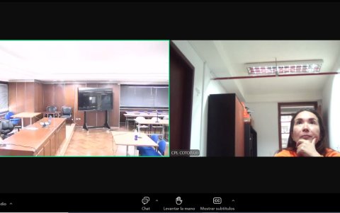 La expresidenta de la Corte de Justicia del Guayas, Fabiola Gallardo, se conectó a la diligencia desde la cárcel a través de Zoom.