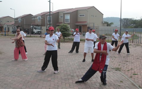 Artes marciales. El taichí fue la actividad protagonista para los adultos mayores.