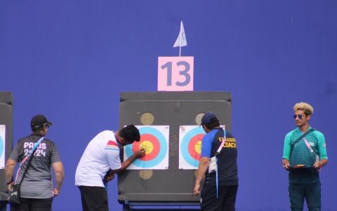 Gonzabay registró 637 puntos y se ubicó en el puesto 26°, de 28° participantes, en la en la ronda clasificatoria de la modalidad arco compuesto mixto.