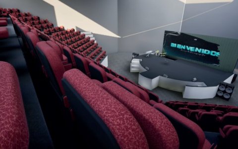Maqueta del interior del Coliseo Naranja.