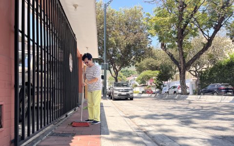 Aseo. En Los Ceibos, sus residentes buscan mantener el sector libre de basura y colocan plantas fuera de sus casas.