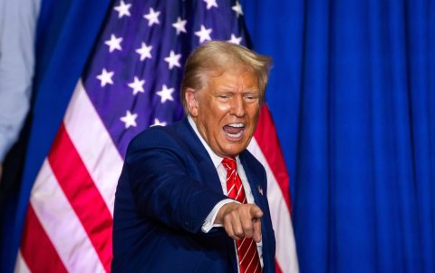 Donald Trump en un mitin de campaña en Johnstown.