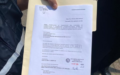 Notificación de terminación del convenio de coordinación y cooperación.