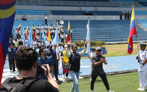 Kiara cuando llegó al estadio Alberto Spencer donde entrena.