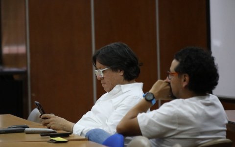 Los procesados en el caso Secom acudieron a la audiencia de apelacióna la sentencia en la Corte Nacional, este 18 de septiembre de 2023.