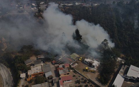 Siete incendios forestales se registraron en Quito, este 24 de septiembre.