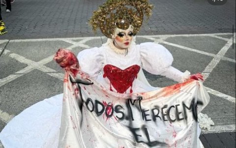 En la marcha del orgullo gay.