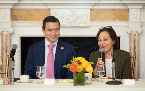 Daniel Noboa y Susan Segal, de Council of Americas.