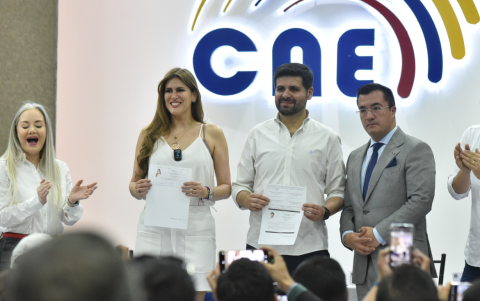 Juan Cueva y Cristina Reyes, el binomio presidencial del Movimiento Amigo.
