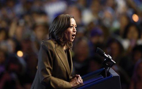 La vicepresidenta y candidata demócrata Kamala Harris habló durante un mitin de campaña en Las Vegas, Nevada, Estados Unidos.