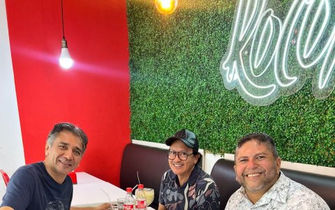 Con David Reinoso y Eddie González.