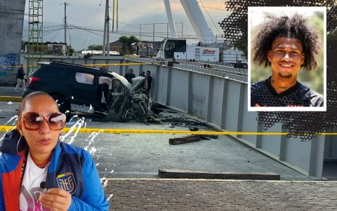 La madre de Marco Angulo permanece en los alrededores del hospital.