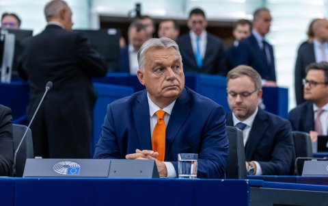 El primer ministro húngaro, Viktor Orban, en el Parlamento Europeo, el 9 de octubre de 2024.
