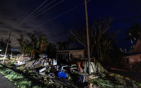 Así se observaba la mañana de este jueves algunos sectores de la Florida.
