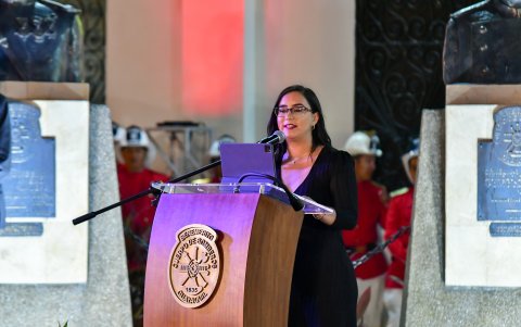 La vicealcaldesa Blanca López durante su discurso.