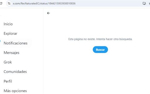 Pantalla de la dirección eliminada del mensaje que envió el Ministerio de Energía.