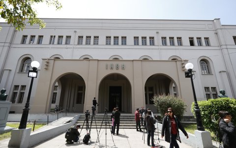 La fachada del liceo estudiantil Internado Nacional Barros Arana (INBA) este miércoles 23 de octubre de 2023 en Santiago (Chile).