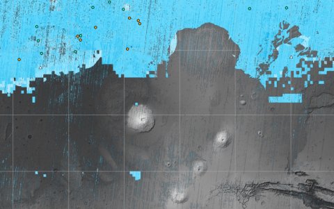 Científicos de la NASA han identificado los sitios donde es más probable encontrar hielo en Marte accesible desde la superficie.