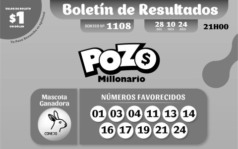 BOLETIN POZO 1108, REVANCHA 95 - LUNES 28 DE OCTUBRE 2024